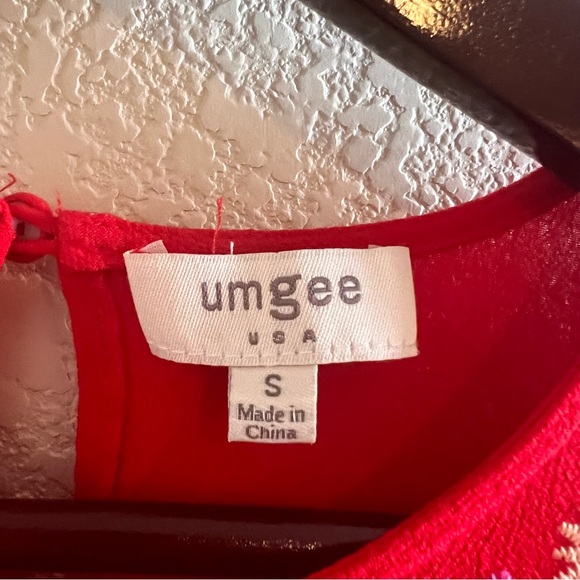 Umgee USA Embroidered Red Tunic Dress Size Small - Picture 8 of 8